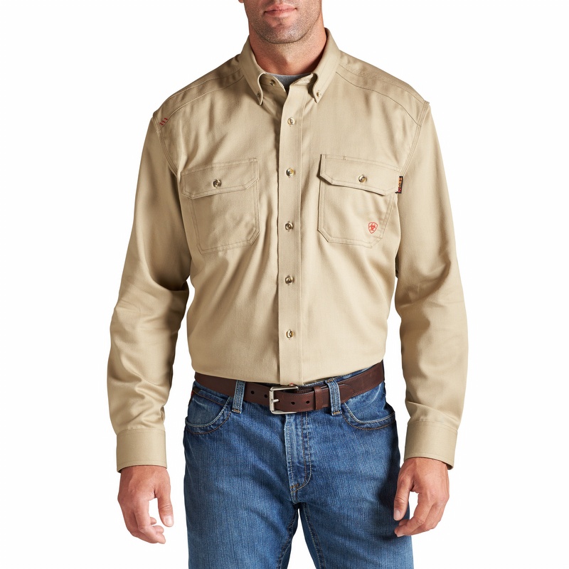 Ariat 10012253 Men's Flame Resistant Solid Work Shirt ...