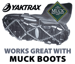 Yaktrax work great on Muck Boots