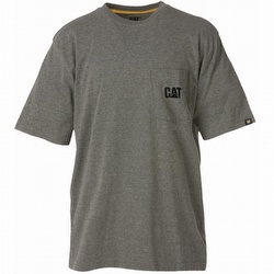 1510053 CAT Tee Caterpillar Long Trademark - Pocket with 1510053 Sleeve Black