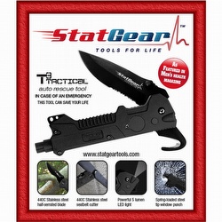 StatGear T3 Tactical 4-in-1 Auto Rescue Tool and Flashlight - 48339CS