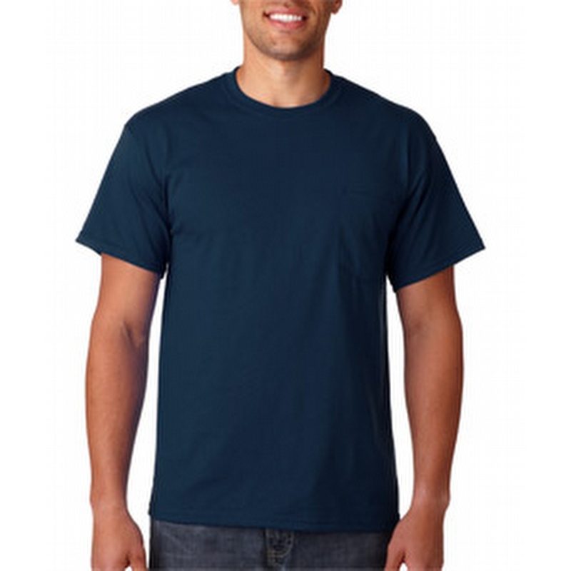 Gildan Adult Ultra Cotton T-Shirt with Pocket in Navy - G2300NAVY