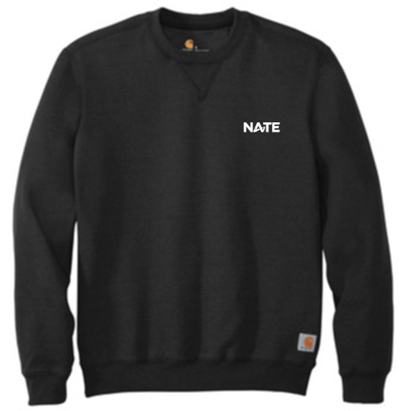Carhartt Midweight Crewneck Sweatshirt Black with White NATE Logo