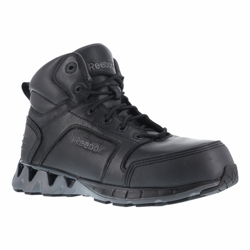 Composite Toe Leather Boot Black 